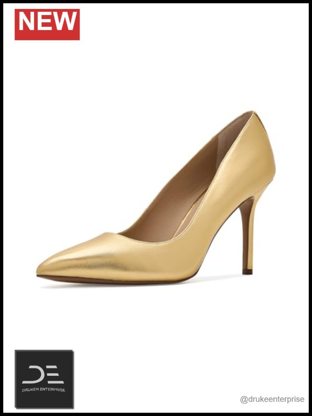 Lauren Ralph Lauren Lindella II Metallic Leather Pumps Pointed Toe Stiletto